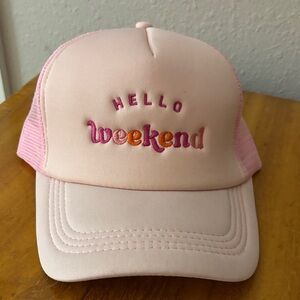 Pink 'Hello Weekend' Trucker Hat